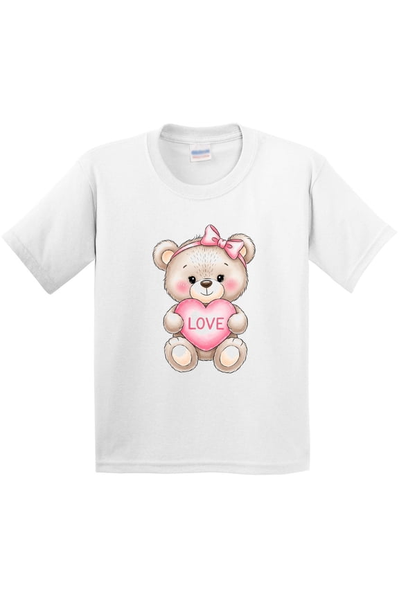 Cute Teddy Bear with Heart Love Youth T-Shirt