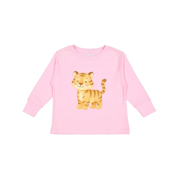 Inktastic Cute Tiger Boys or Girls Long Sleeve Toddler T-Shirt