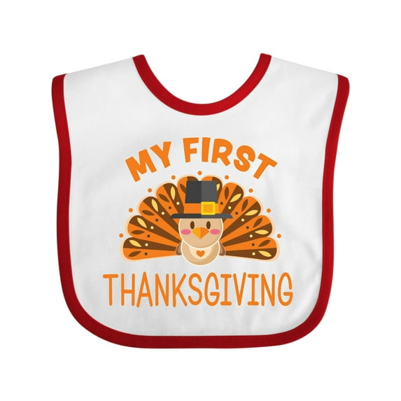 Inktastic Cute Turkey My 1st Thanksgiving Boys or Girls Baby Bib