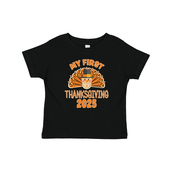 Inktastic Cute Turkey My First Thanksgiving 2025 Boys or Girls Baby T-Shirt