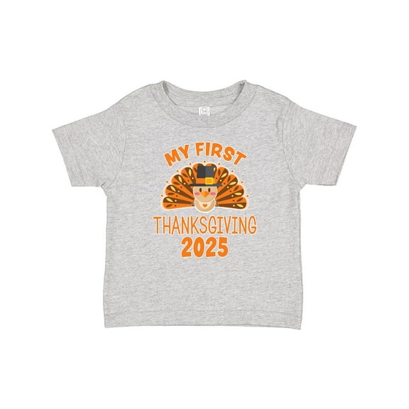 Inktastic Cute Turkey My First Thanksgiving 2025 Boys or Girls Baby T-Shirt