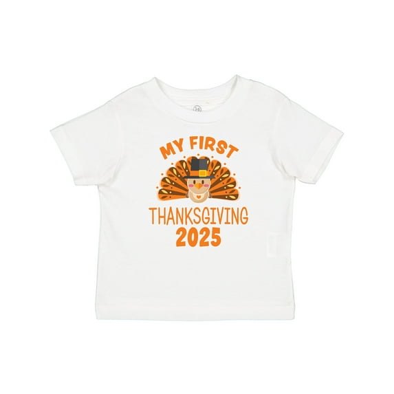 Inktastic Cute Turkey My First Thanksgiving 2025 Boys or Girls Baby T-Shirt