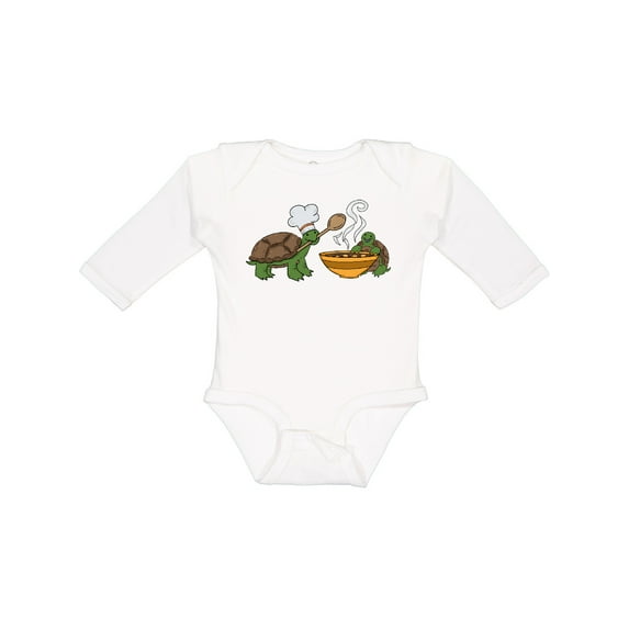 Inktastic Cute Turtle Chefs Making Soup Boys or Girls Long Sleeve Baby Bodysuit