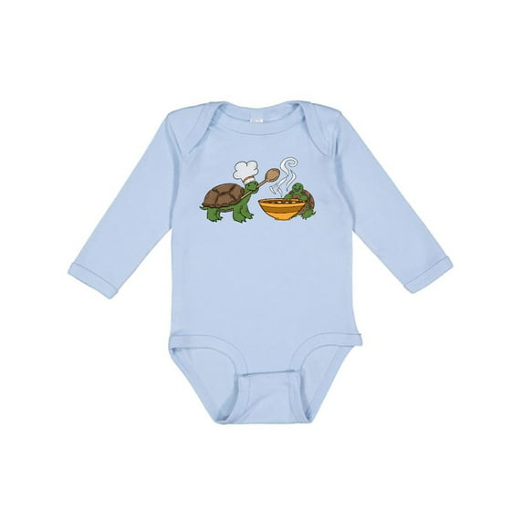Inktastic Cute Turtle Chefs Making Soup Boys or Girls Long Sleeve Baby Bodysuit
