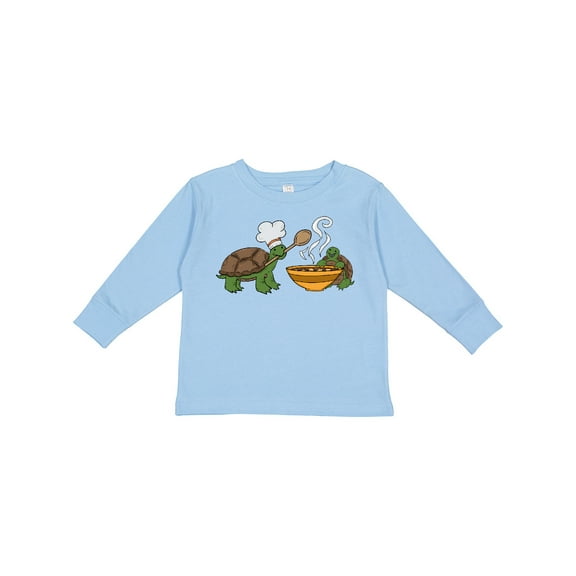 Inktastic Cute Turtle Chefs Making Soup Boys or Girls Long Sleeve Toddler T-Shirt
