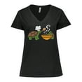 thumbnail image 1 of Inktastic Cute Turtle Chefs Making Soup Women's Plus Size V-Neck T-Shirt, 1 of 5