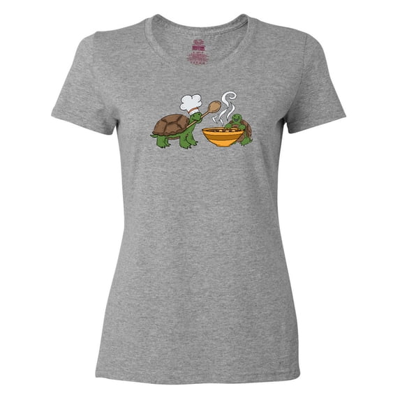 Inktastic Cute Turtle Chefs Making Soup Women's T-Shirt