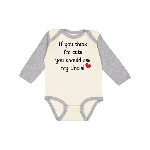 Inktastic Cute Uncle Boys or Girls Long Sleeve Baby Bodysuit