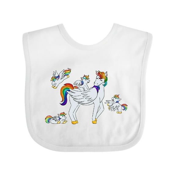 Inktastic Cute Unicorn Family Boys or Girls Baby Bib