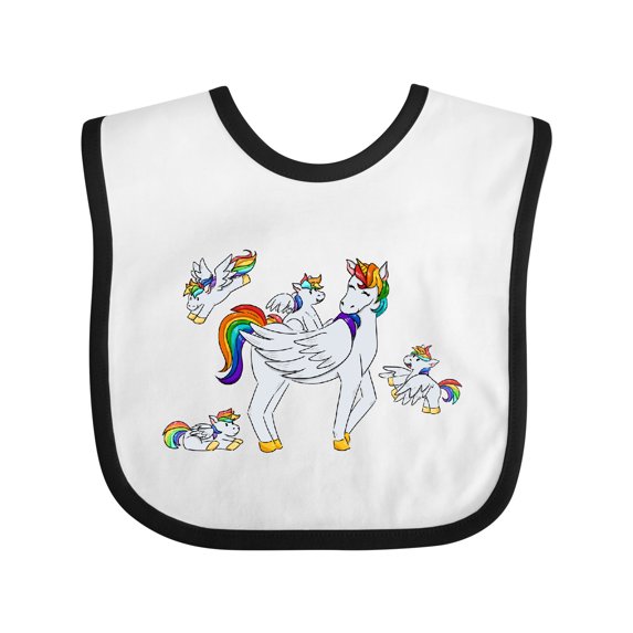Inktastic Cute Unicorn Family Boys or Girls Baby Bib