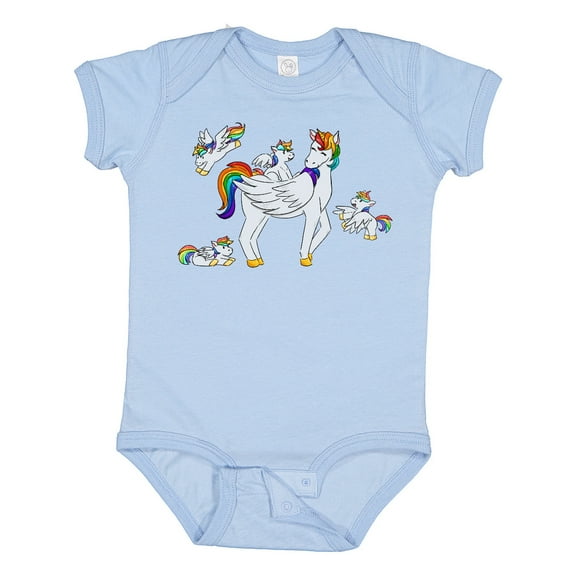 Inktastic Cute Unicorn Family Boys or Girls Baby Bodysuit