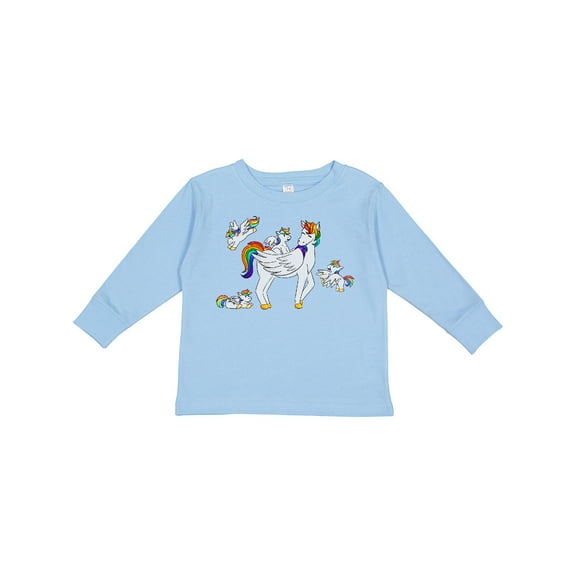 Inktastic Cute Unicorn Family Boys or Girls Long Sleeve Toddler T-Shirt