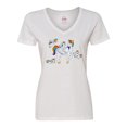 thumbnail image 1 of Inktastic Cute Unicorn Family Women's V-Neck T-Shirt, 1 of 5