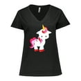 thumbnail image 1 of Inktastic Cute Unicorn, Little Unicorn, Magic Unicorn Women's Plus Size V-Neck T-Shirt, 1 of 5