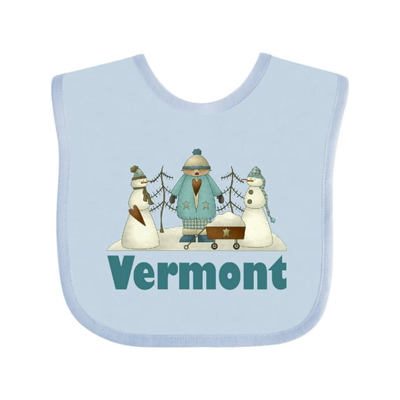 Inktastic Cute Vermont Snow Kids Boys or Girls Baby Bib