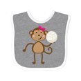 thumbnail image 1 of Inktastic Cute Volleyball Girl Monkey Girls Baby Bib, 1 of 4