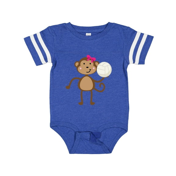 Inktastic Cute Volleyball Girl Monkey Girls Baby Bodysuit