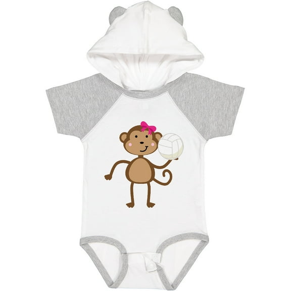 Inktastic Cute Volleyball Girl Monkey Girls Baby Bodysuit