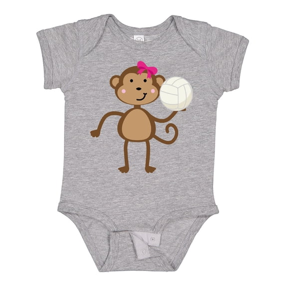 Inktastic Cute Volleyball Girl Monkey Girls Baby Bodysuit