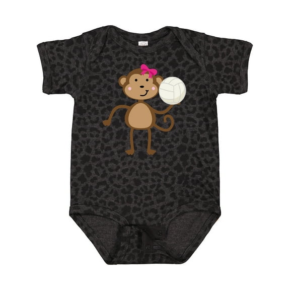 Inktastic Cute Volleyball Girl Monkey Girls Baby Bodysuit