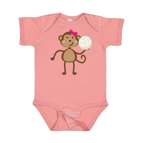 Inktastic Cute Volleyball Girl Monkey Girls Baby Bodysuit