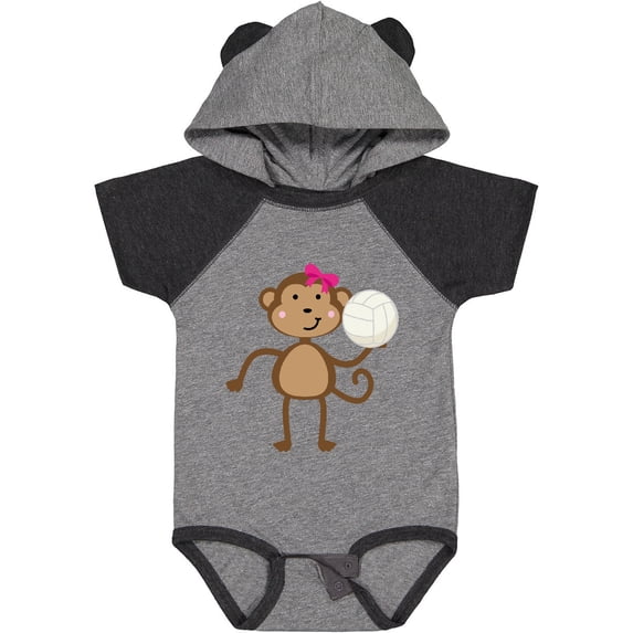 Inktastic Cute Volleyball Girl Monkey Girls Baby Bodysuit