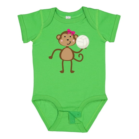Inktastic Cute Volleyball Girl Monkey Girls Baby Bodysuit