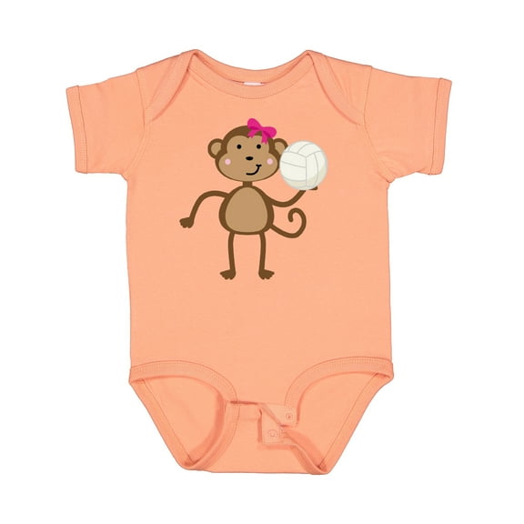 Inktastic Cute Volleyball Girl Monkey Girls Baby Bodysuit