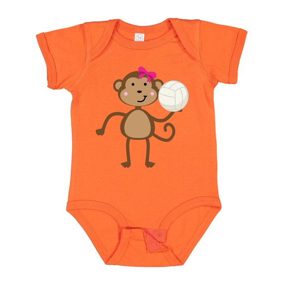 Inktastic Cute Volleyball Girl Monkey Girls Baby Bodysuit