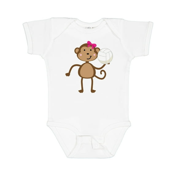 Inktastic Cute Volleyball Girl Monkey Girls Baby Bodysuit