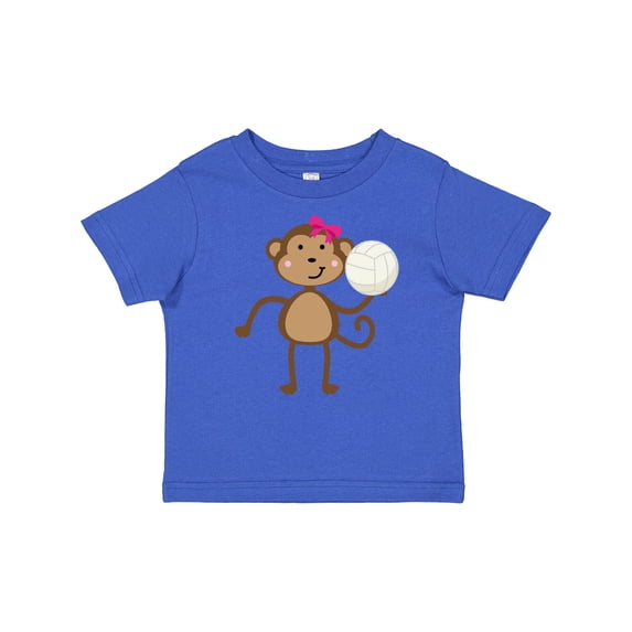 Inktastic Cute Volleyball Girl Monkey Girls Baby T-Shirt
