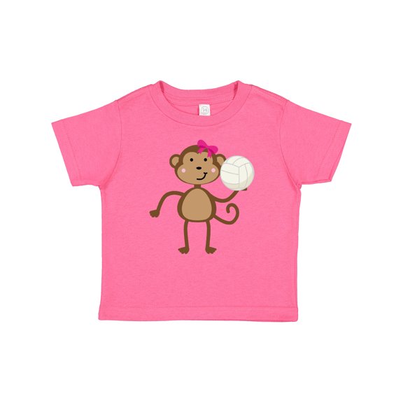 Inktastic Cute Volleyball Girl Monkey Girls Baby T-Shirt