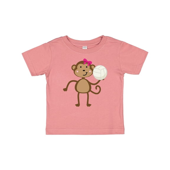 Inktastic Cute Volleyball Girl Monkey Girls Baby T-Shirt