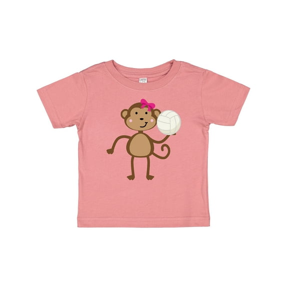 Inktastic Cute Volleyball Girl Monkey Girls Baby T-Shirt