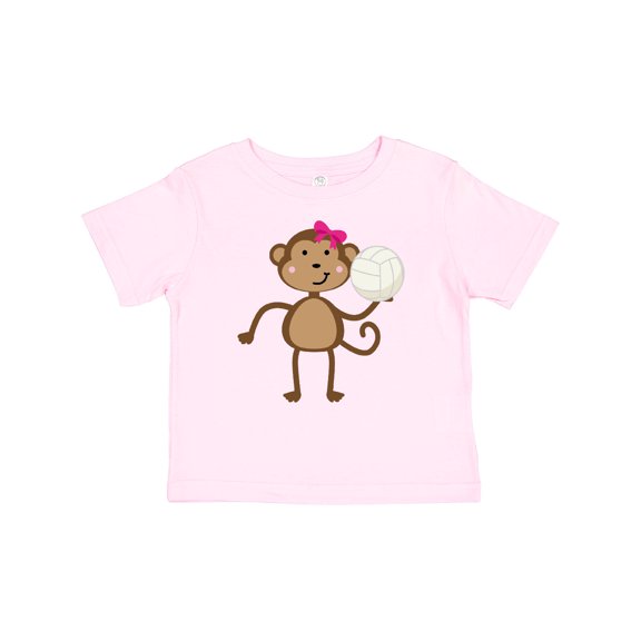 Inktastic Cute Volleyball Girl Monkey Girls Baby T-Shirt