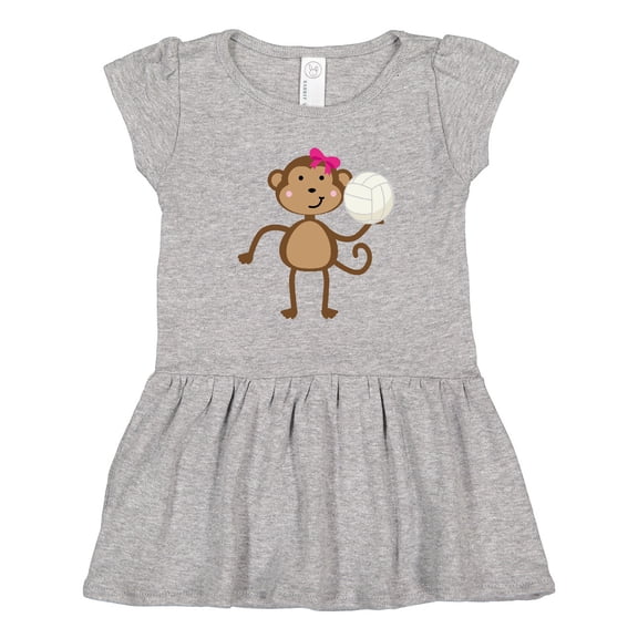 Inktastic Cute Volleyball Girl Monkey Girls Toddler Dress
