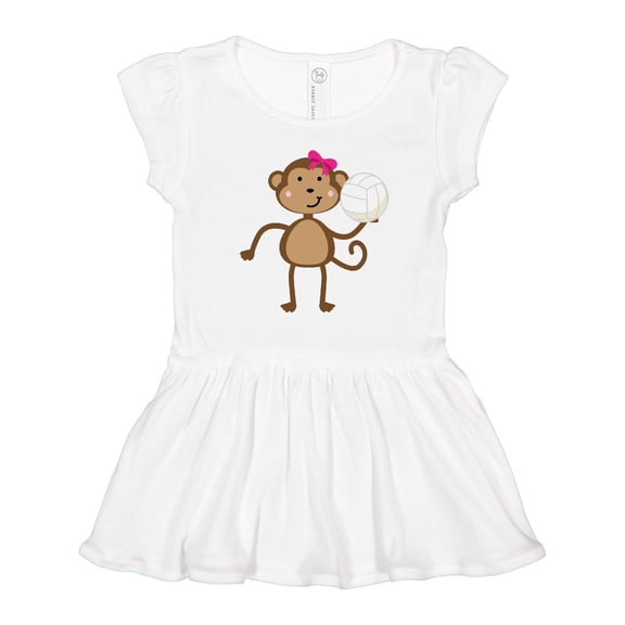 Inktastic Cute Volleyball Girl Monkey Girls Toddler Dress