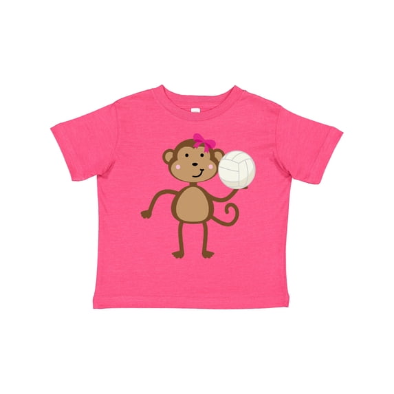 Inktastic Cute Volleyball Girl Monkey Girls Toddler T-Shirt