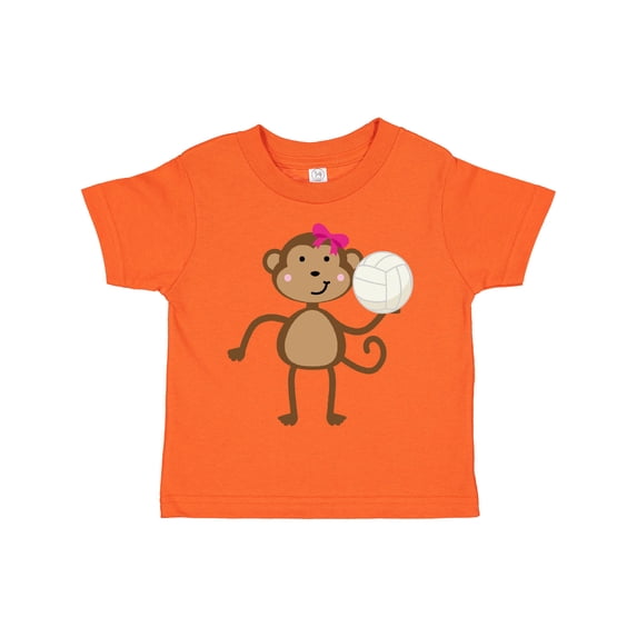 Inktastic Cute Volleyball Girl Monkey Girls Toddler T-Shirt
