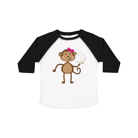 Inktastic Cute Volleyball Girl Monkey Girls Toddler T-Shirt