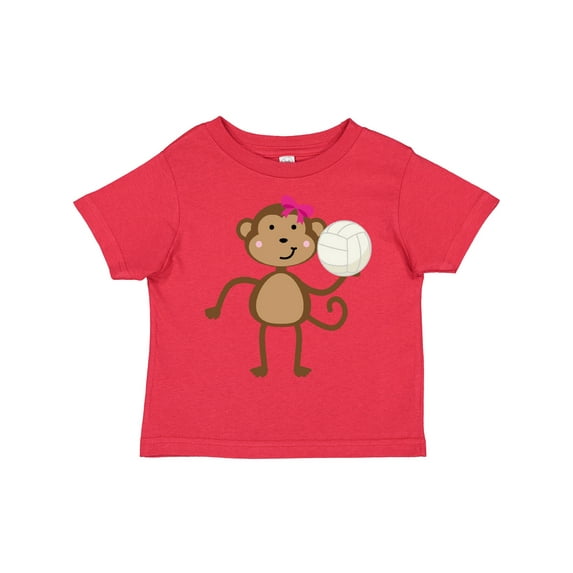 Inktastic Cute Volleyball Girl Monkey Girls Toddler T-Shirt