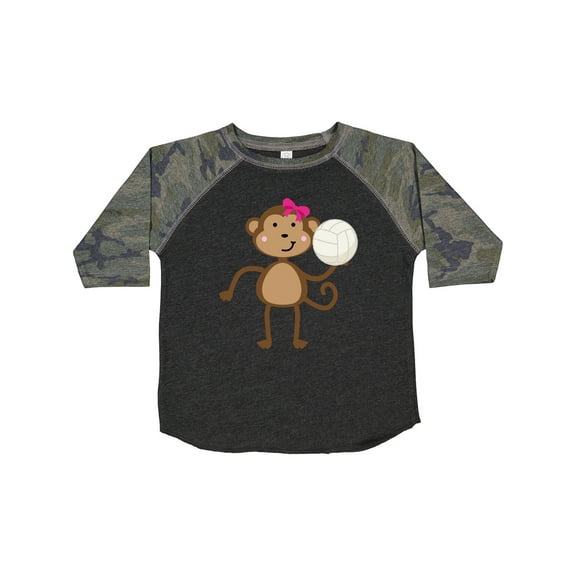 Inktastic Cute Volleyball Girl Monkey Girls Toddler T-Shirt