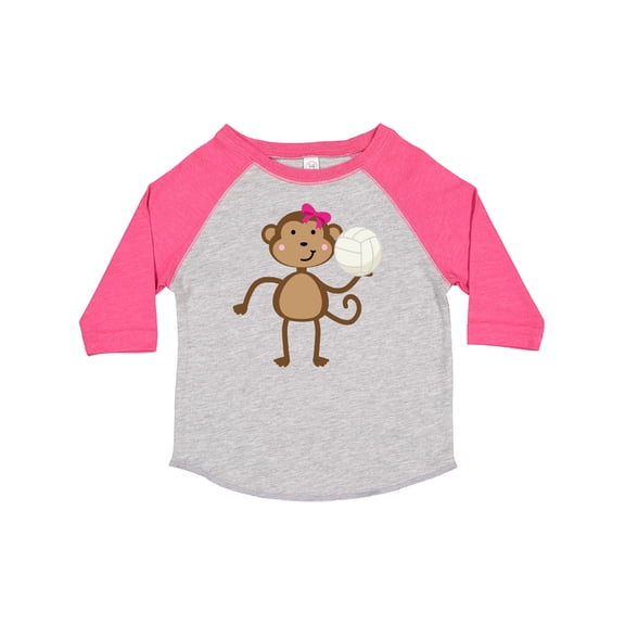 Inktastic Cute Volleyball Girl Monkey Girls Toddler T-Shirt