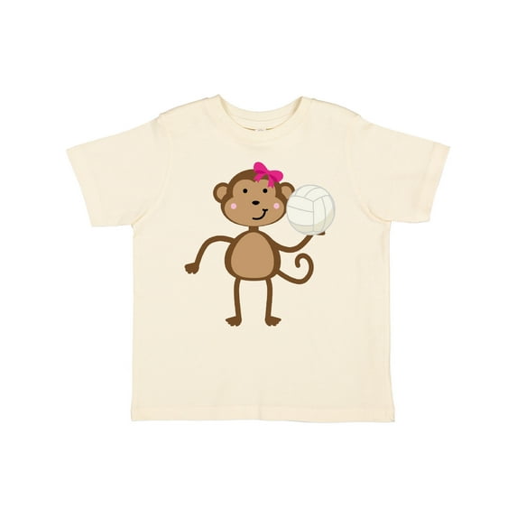 Inktastic Cute Volleyball Girl Monkey Girls Toddler T-Shirt