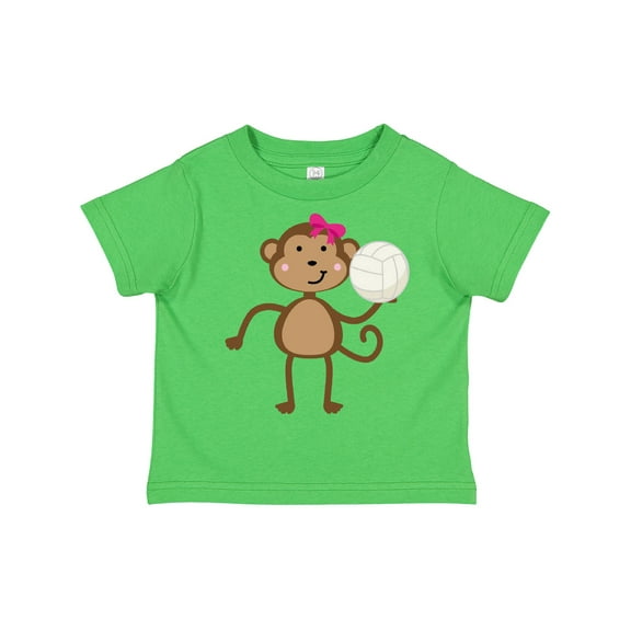 Inktastic Cute Volleyball Girl Monkey Girls Toddler T-Shirt