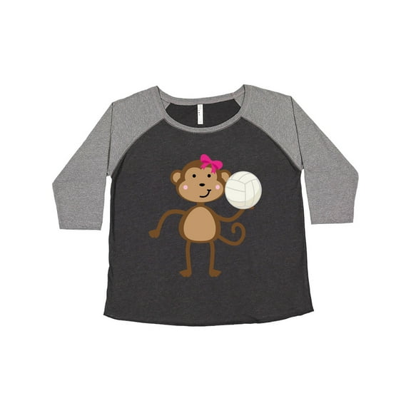 Inktastic Cute Volleyball Girl Monkey Women's Plus Size T-Shirt