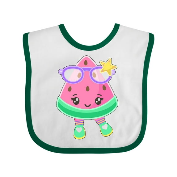 Inktastic Cute Watermelon with Sunglasses Boys or Girls Baby Bib
