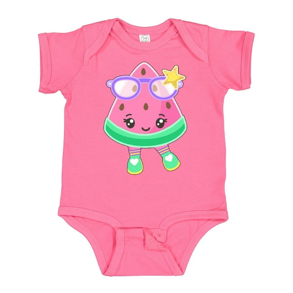 Inktastic Cute Watermelon with Sunglasses Boys or Girls Baby Bodysuit