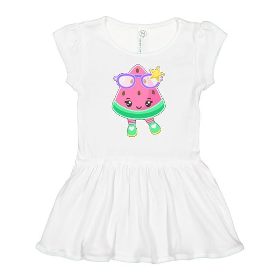 Inktastic Cute Watermelon with Sunglasses Girls Baby Dress