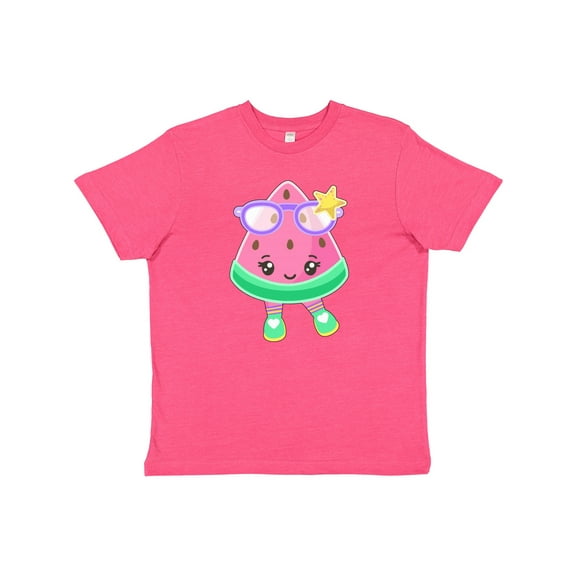 Inktastic Cute Watermelon with Sunglasses Youth T-Shirt